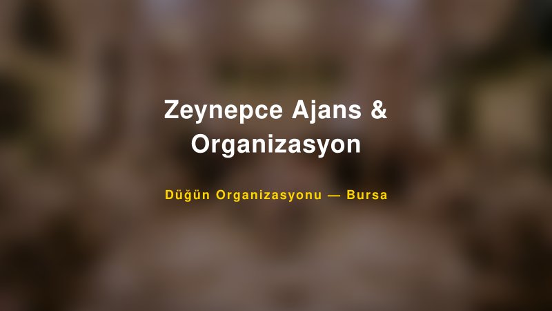 Zeynepce Ajans & Organizasyon — Bursa Kır Düğünü Mekanı Rehberi