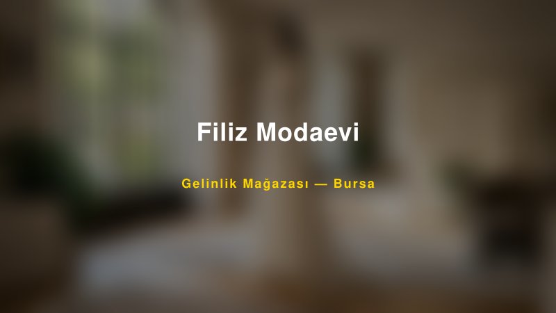 Filiz Modaevi — Bursa Kır Düğünü Mekanı Rehberi