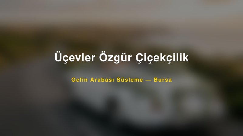 Üçevler Özgür Çiçekçilik Bursa Gelin Arabası Süsleme